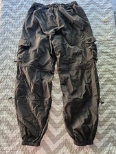 Halara Drawstring Multi Pockets Casual Cargo Jogger BLACK LARGE NWT