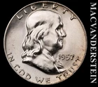 1957-D Silver Franklin Half Dollar - FBL - Choice Gem Brilliant Unc+++  #L7515