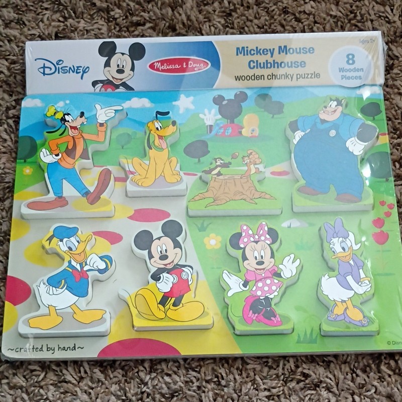 NEW Melissa & Doug Mickey Mouse & Friends Wooden Chunky Puzzle 8 Pieces 2019