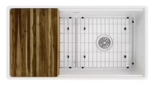 Elkay SWUF13620CBWH Farmhouse Fireclay Kitchen Sinks, White