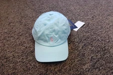New Polo Ralph Lauren TODDLER GIRLS Logo Adjustable Hat | Size 2T-4T | Soft Aqua