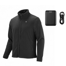 Women's Heated Fleece Jacket, 6 Zones, 16000mAh, Black L
