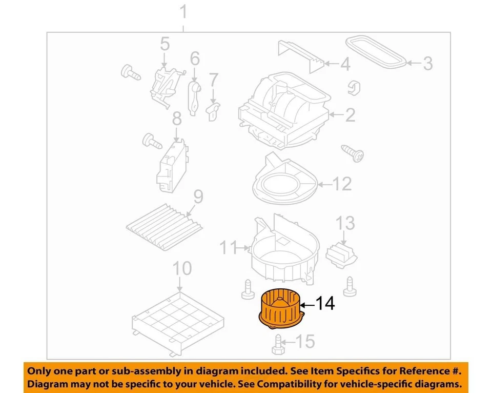 Subaru Legacy 2005 calentador ventilador de aire acondicionado motor OEM 91 k millas - LKQ317275106 Foto 4 de 4