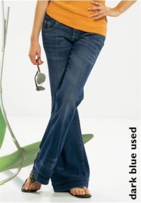 Arizona Jeans L-Gr.72-76 NEU Damen Bootcut Hose L34 Stretch AJC Dark Blau Used