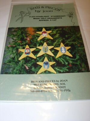 CRAFTS UNCUT Sewing Pattern christmas TREE ORNAMENTS FELT WOOL TREE STAR SANTA