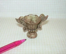 Miniature Falcon Gray Ancient Resin Winged "Angel" Urn 1.5" x 2" DOLLHOUSE 1:12