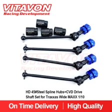 Vitavon HD 45# V1 Spline Hubs+CVD Drive Shaft Set for Traxxas Wide MAXX 1/10 Blu