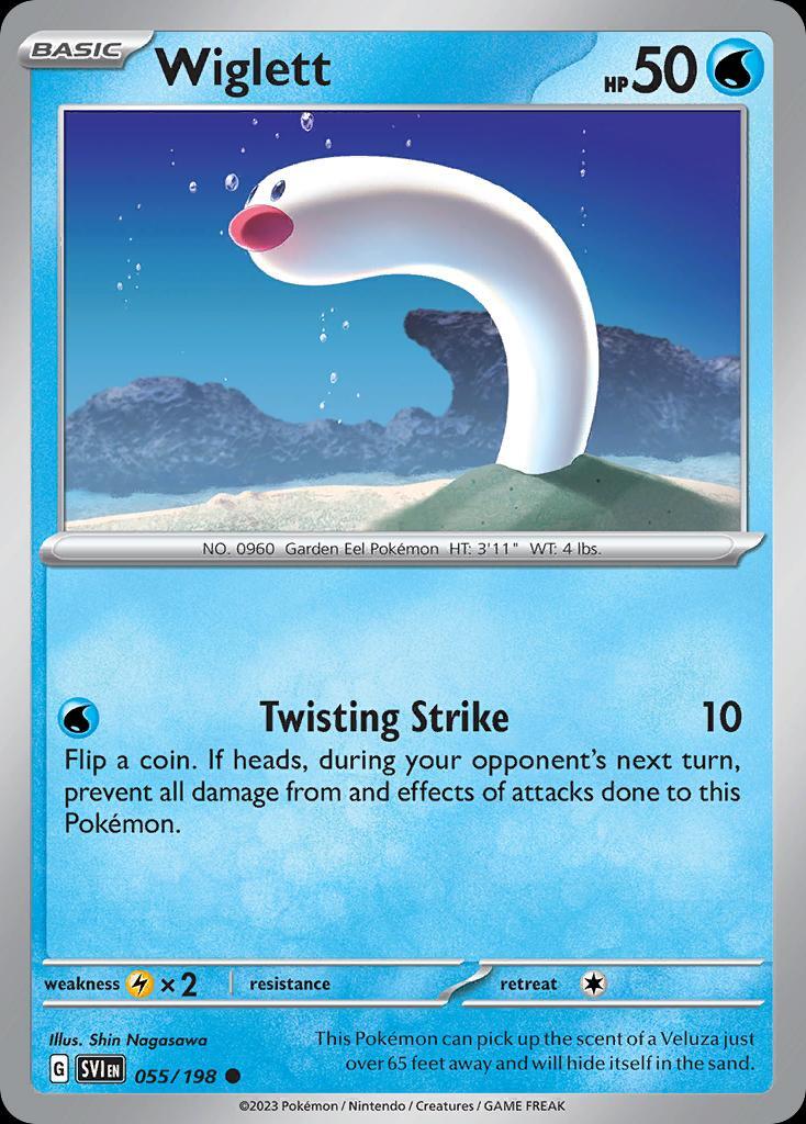 Pokemon Wiglett (55/285) Scarlet & Violet LP REVERSE HOLO