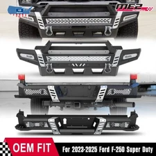 2023-2025 Front Rear Bumper for Ford F-250 F-350 F450 Super Duty Black Steel
