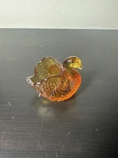 Vintage Smith Hand Crafted Swan Salt Cellar in amber