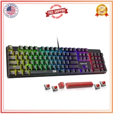 Redragon Mechanical Gaming Keyboard Wired with 11 Backlit Modes and Red Switch