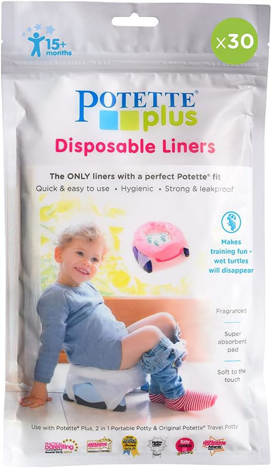 Forros desechables Potette Plus | Bolsas súper absorbentes, biodegradables y ligeras