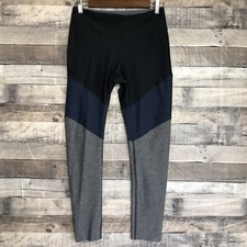 Outdoor Voices Women's Blue Gray Tri Color Block Athletic Sport Leggings Medium