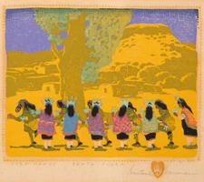 Gustave Baumann : Corn Dance, Santa Clara : Archival Quality Art Print 13"x19"