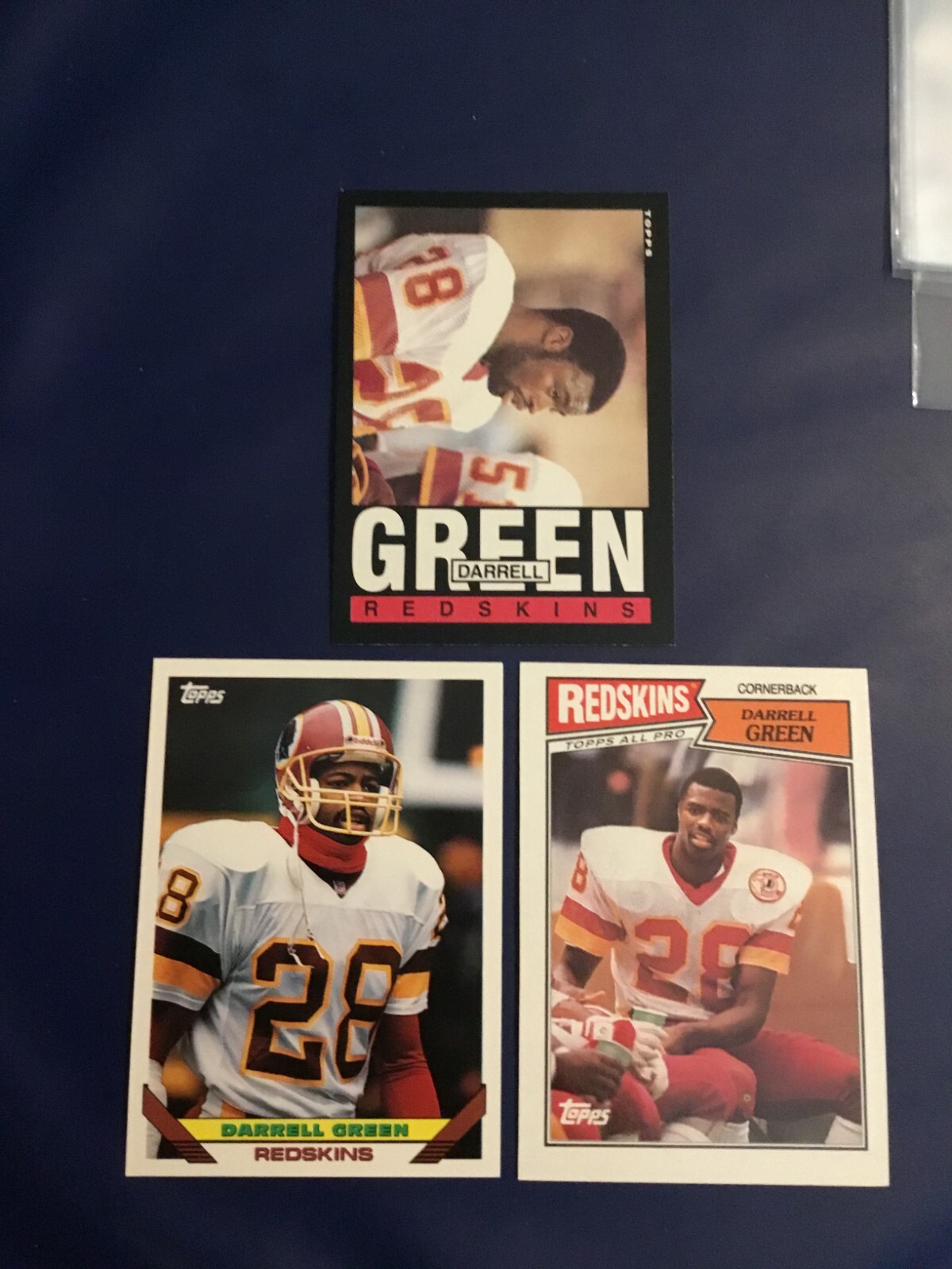1985 1987 1993 Topps #242 #77 #181 DARRELL GREEN Lot 3 Redskins Nice LOOK !