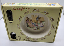 Royal Doulton Bunnykins 1988 Nursery Set 2 Piece Baby Bowl Spoon New Vintage NOS
