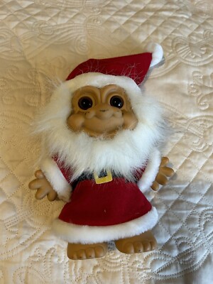 VINTAGE LARGE 8'' SANTA CLAUS RUSS TROLL DOLL Father Christmas 1990's elf