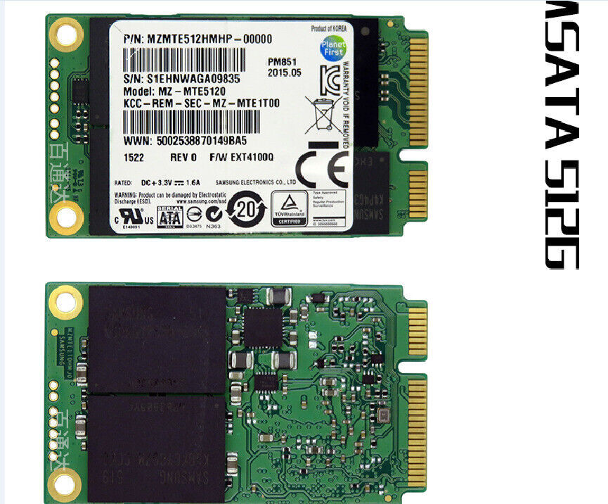 Samsung PM851 512GB SSD MZ-MTE5120 mSATA Solid State Drive For