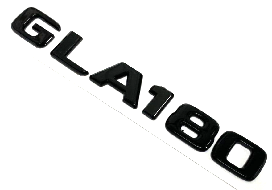 GLA180 NEGRO BRILLANTE PARA MERCEDES EMBLEMA MALETERO TRASERO PLACA DE IDENTIFICACIÓN CALCOMANÍA NÚMEROS