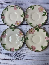 Set Of 4 Franciscan Desert Rose Saucers Plates California USA 5-3/4" 1949-1953