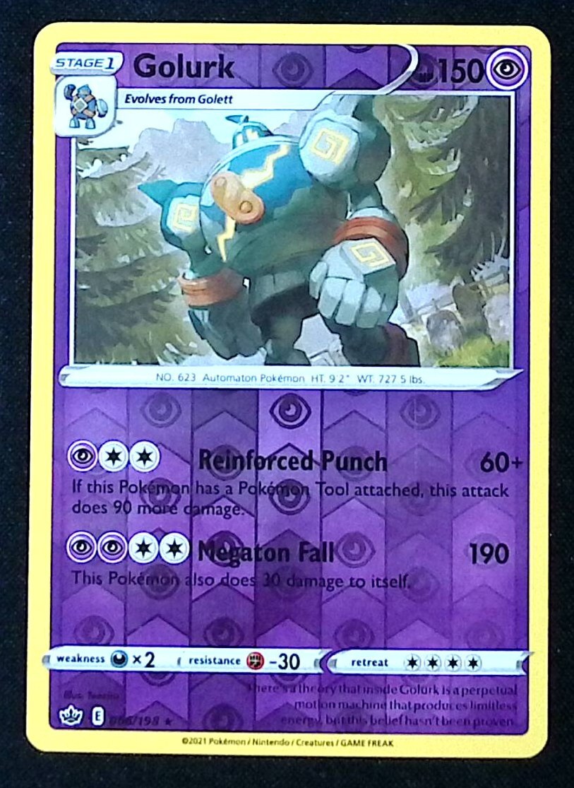 Golurk Reverse Holo 66/198 - Pokemon Chilling Reign - NM