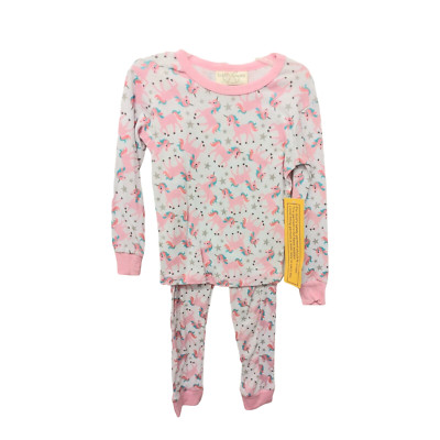 Bobbie Brooks Girls 2 Pc Pink Unicorns Pajama Set Size 4-Long Sleeves & Pants