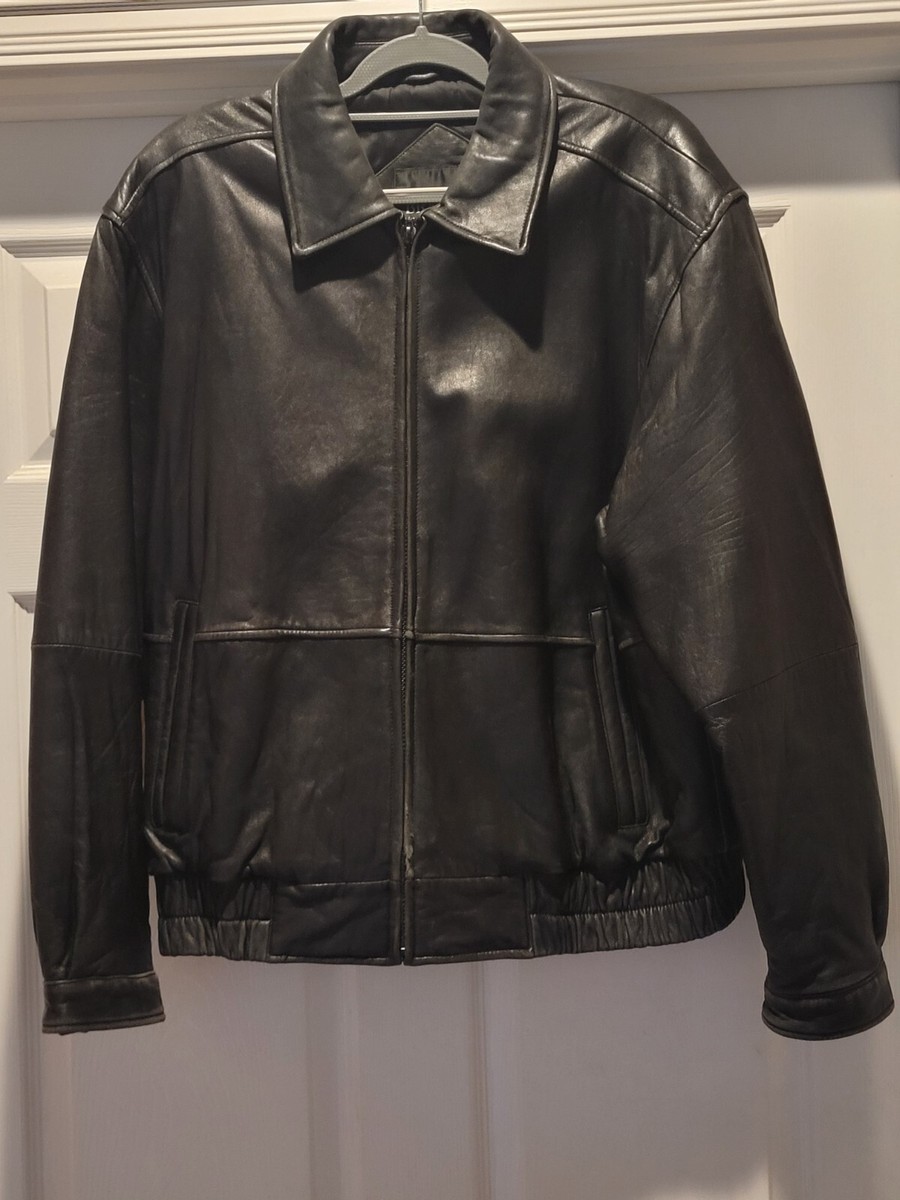 Brandini Le Collezioni Black Lambs Leatherovercoat Jacket Zip Up