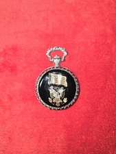 Newton Analog Pocket Watch  American Flag  Eagle  Gold  Silver  Works