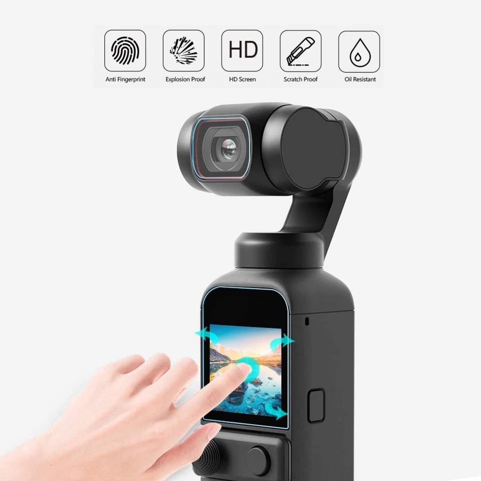 For DJI OSMO Pocket 2 9H 2.5D HD Tempered Glass Lens Protector + Screen Film  - Image 4 of 4