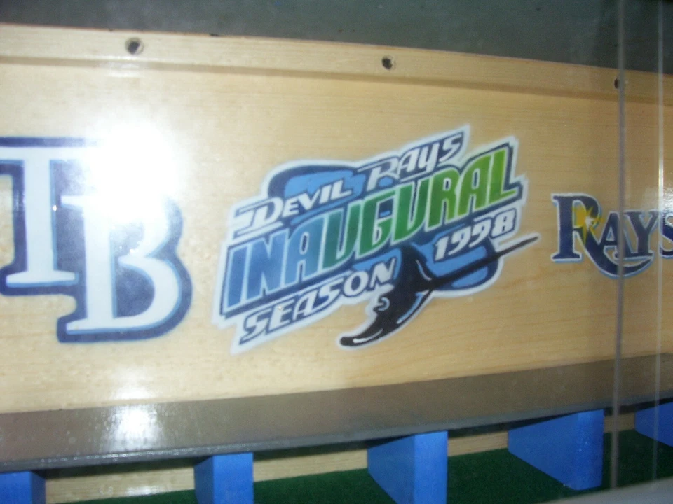 Tampa Bay Rays Bobble heads  display case 6 logos sliding doors & felt floor - Image 4 of 4