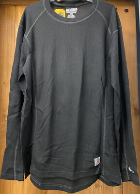 Carhartt Mens Base Force Mid weight Classic Crew Black Size Large