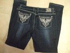 MISS CHIC Jeans Blue Denim Rhinestone/Stud detail Women 12/13 30 X 32 — photo 1