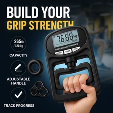 Hand Grip Strength Tester Digital Dynamometer 265LB Forearm Exerciser Tool Train