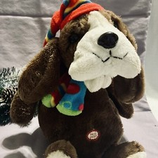 Dan Dee Sing/Dance Dog Hound Plush Animated Light Up 10 Christmas Vintage
