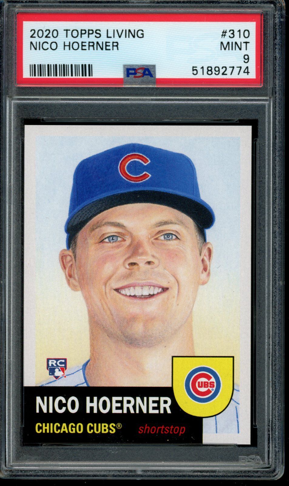2020 Topps Living Set #310 Nico Hoerner PSA 9 Mint RC Rookie Card 51892774