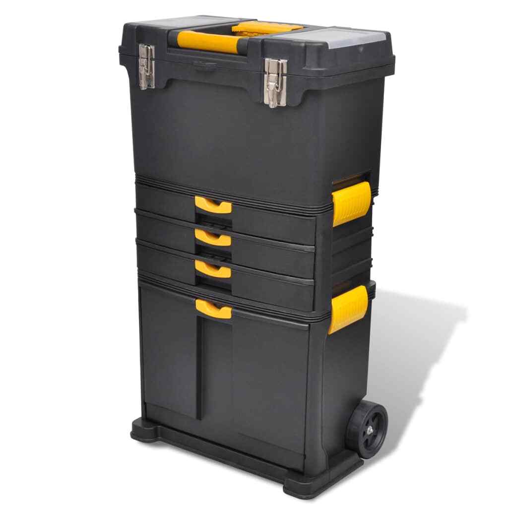 vidaXL Trolley Porta Attrezzi Nero/Giallo: Design Mobile e Capiente