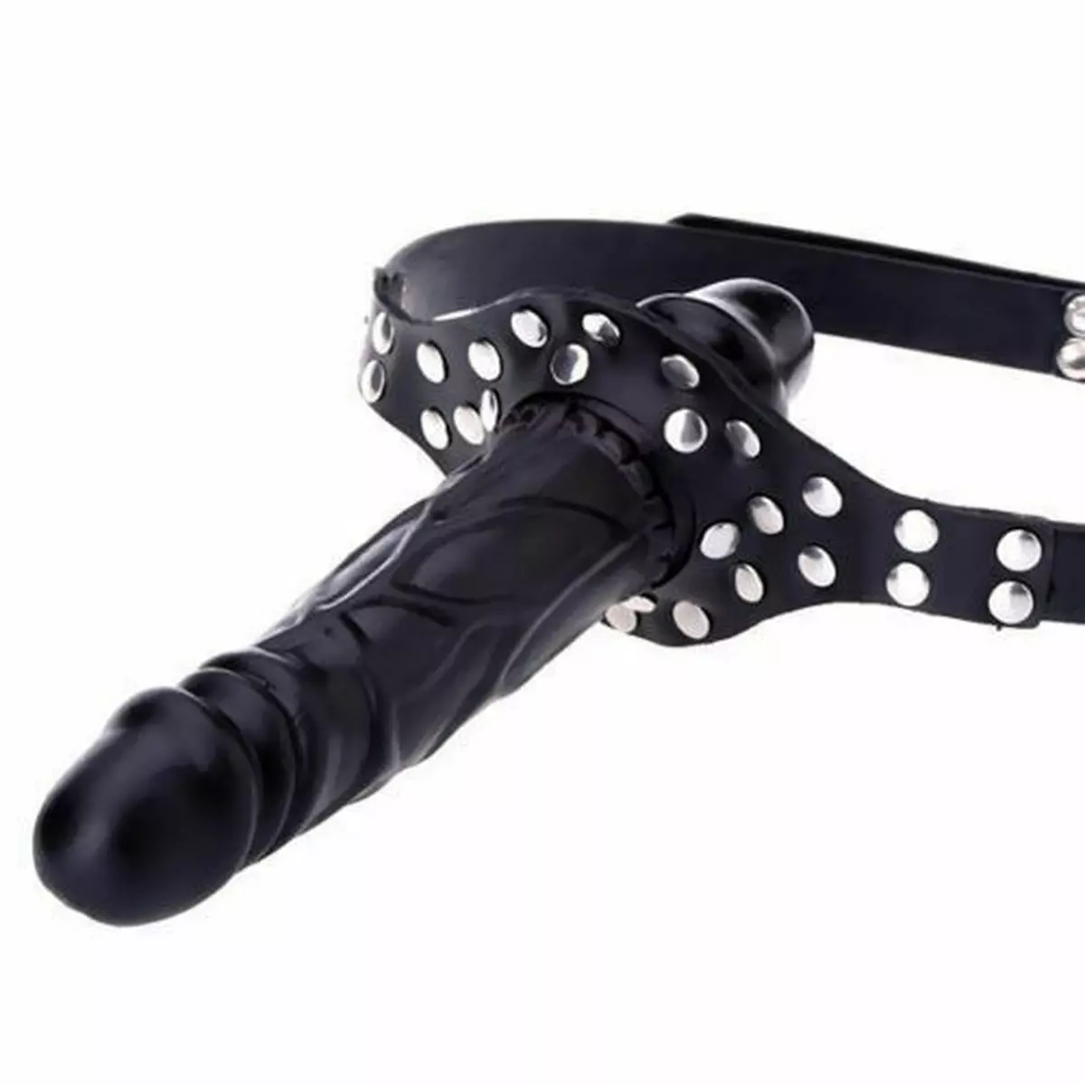 PU Leather Strap-On Double Penis Dildo Open Mouth Gag Sex Toy Bondage Strap BDSM eBay picture