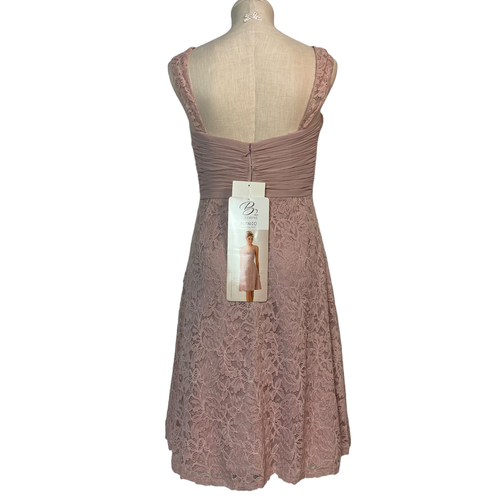 B2 Jasmine Women Dress Formal Draped Bodice Knee Length Lace Dusty Rose 10 - Picture 5 of 8
