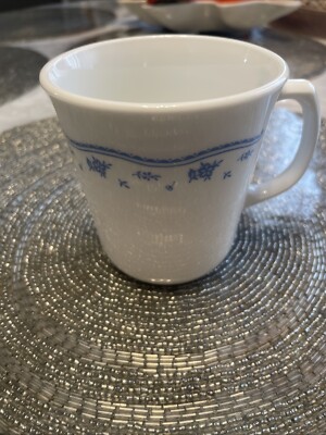Vintage Corning Corelle Morning Blue Coffee Cup Mug 8 Oz Blue Flowers
