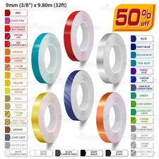3/8" 9mm Roll Pin Stripes PinStriping Solid Trim Line Tape Vinyl Car STICKERS