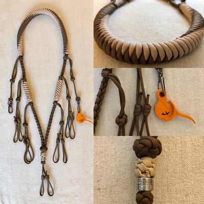 Custom Duck Goose Waterfowl Call Lanyard Dark Brown &Tan & Orange Finisher
