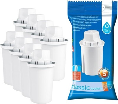 DAFI Universelle Wasserfilterpatronen Wasserfilter, Plastik, Weiß, 8 Stück