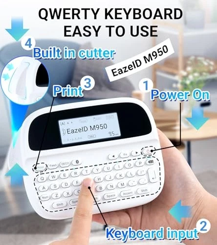 Label Maker Machine with Tapes Waterproof, Rechargeable Label Maker with