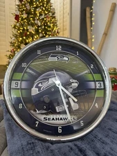 Seattle Seahawks Chrome Round Wall Clock Wincraft 12”
