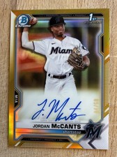 Jordan McCants 2021 Bowman Draft Chrome true Gold  Auto Autograph 4/50