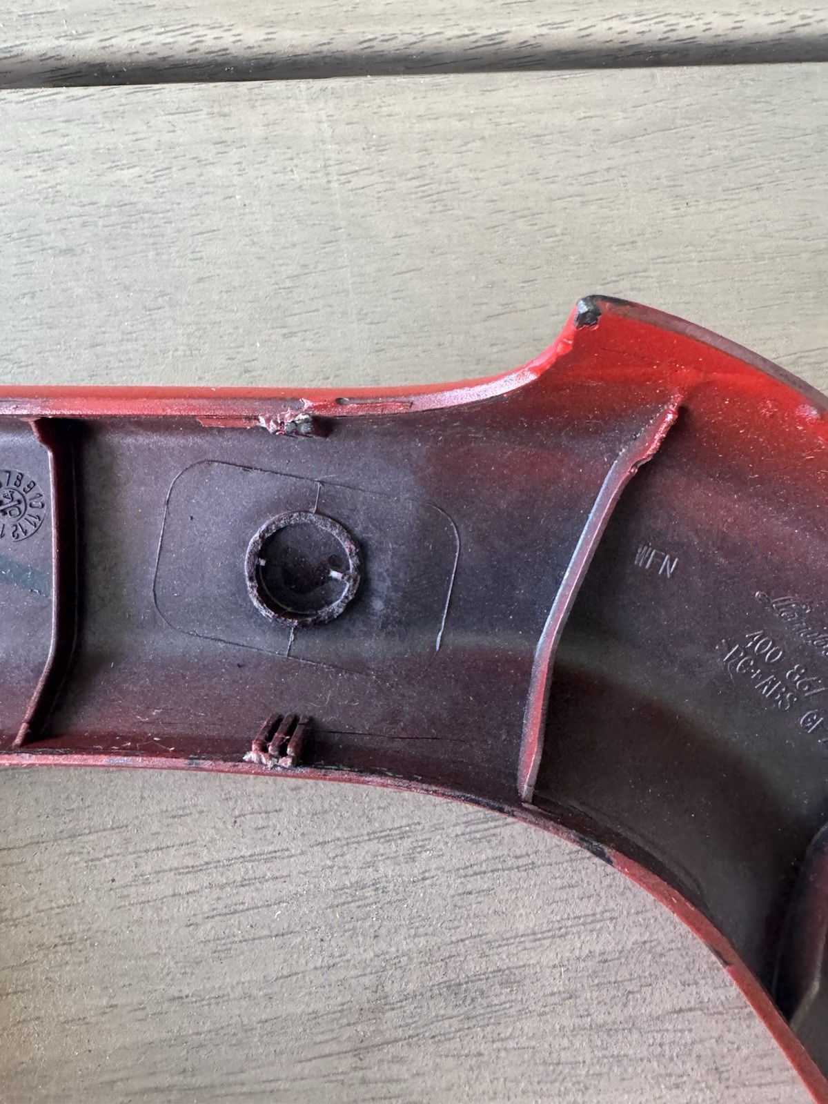 LAMBORGHINI GALLARDO 5.0L OEM RIGHT UPPER INSIDE DOOR HANDLE RED DAMAGED