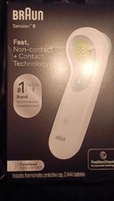 Braun Sensian 5 Non-Contact Digital Forehead Thermometer with Cap  Batteries