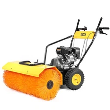 7HP Walk-Behind Power Sweeper 31" Gas-Powered Snow Driveway Walkway Dirt Broom