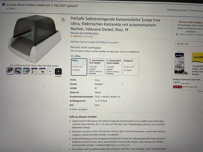 Petsafe Selbstreinigede Katzentoilette Scoopfree Ultra Gebraucht