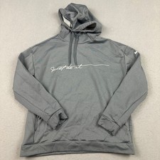 Nike Hoodie Women Medium Gray Sweatshirt Just Do It Cursive Spell Out Pullover M